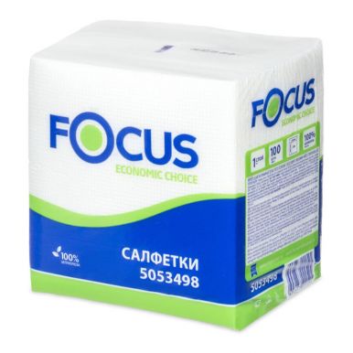 Салфетки бумажные Focus Economic, цвет: белый, 24 х 24 см, 100 шт