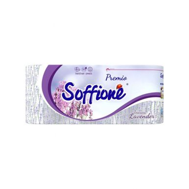 Soffione туалетная бумага Премиум Тоскана лаванда, 3 слоя, 8 рулонов