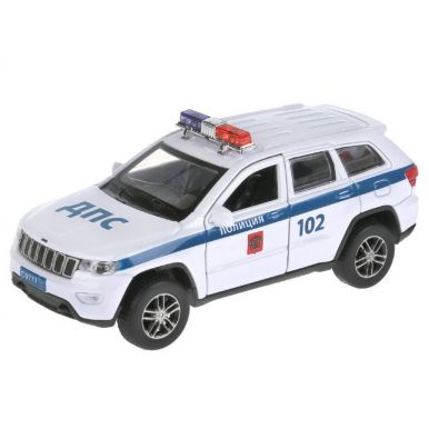 Машина металл Jeep Grand Cherokee полиция, 12 см, Инерционная, белый, артикул: 289683