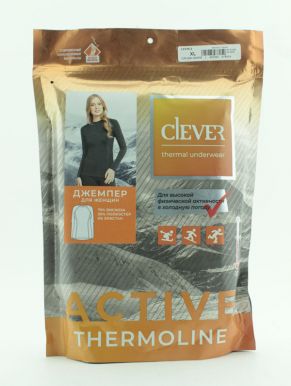 CLEVER LF015-2 Джемпер жен термо (170-50-XL,меланж темно-серый)