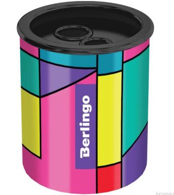 BERLINGO точилка металлическая color block с контейнером