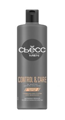 Syoss Шампунь + Бальзам мужской Control & Care 2в1, для нормальных волос, бережное очищение кожи головы, 450 мл