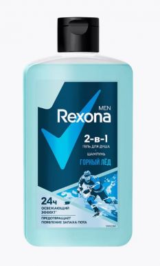 REXONA MEN гель д/душа и шампунь 2в1 горный лед 490мл