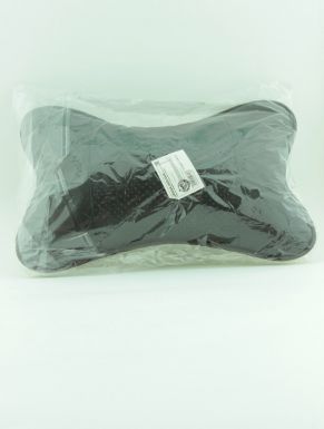 Подушка автомобильная для шеи, экокожа, 18х25 см, черный, артикул: 5444716