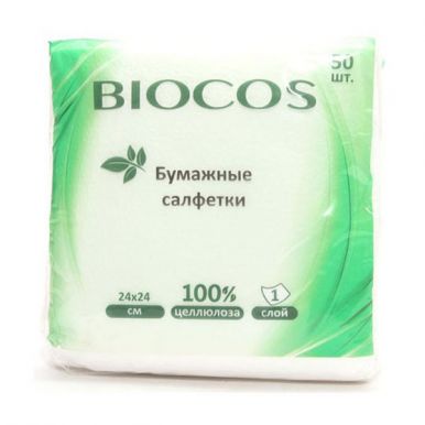 Biocos Бумажные салфетки белые, 50 шт