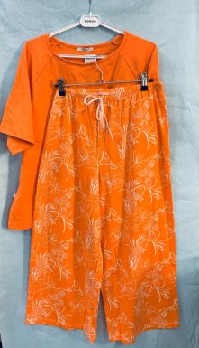 Пижама женская (фуфайка, брюки)персиковый комб.100-50  5322170