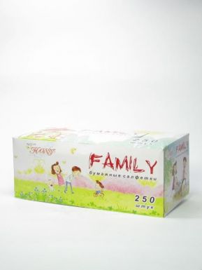 HANNY Салфетки 2-х слойные в карт коробке 250 шт FAMILY