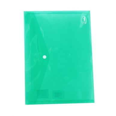 Папка-конверт А4 с кнопкой 0,16 мм (прозрачная зеленая), артикул: 91170