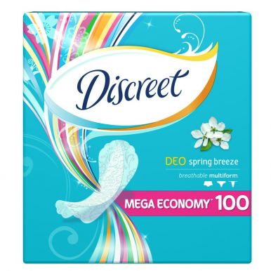 Discreet женские гигиенические прокладки на каждый день Deo Spring Breeze Multiform, 100 шт