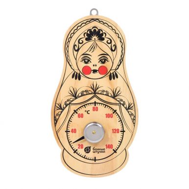 Банные штучки Термометр Матрёшка, 9,5x17 см для бани и сауны, артикул: 18046
