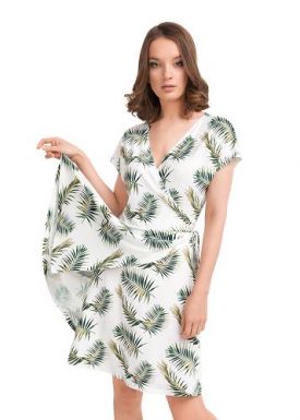 Clever Платье женское, размер: 170-48-L, молочный-зеленый, артикул: LDR20-847