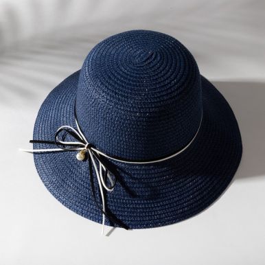 Шляпа с бантиком minaku цвет темно-синиё р.56-58 7311490