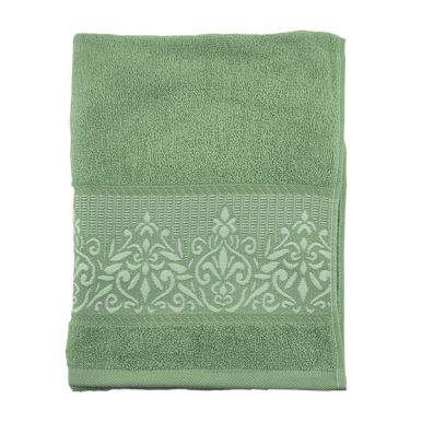 OLIVE JIVE полотенце махровое зеленый вензель 70*140см 13-6007