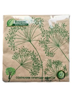 BOUQUET Eco-friendly салфетки столовые крафт гармония 2сл. 33*33см 25л