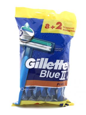 GILLETTE BLUEII Plus Бритвы одноразовые 8+2шт бесплатно