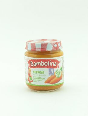 Bambolina Пюре детское овощное морковь с 4 месяцев, 100 гр