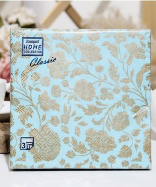 BOUQUET Home сollection салфетки столовые Анжелика золото тиффани 3сл. 33*33см 20шт