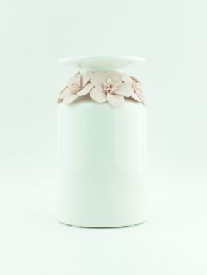 Ваза декоративная керамика дизайн розовые цветы 10*17см FEMA0059