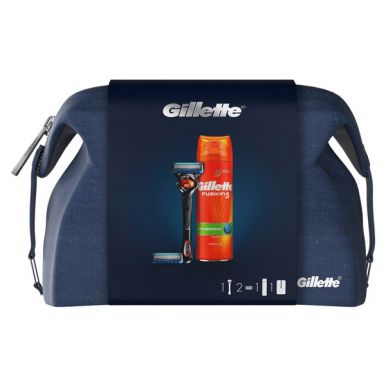Подарочный набор Gillette FUSION Бритва+2 кассеты +Гель для бритья+Чехол