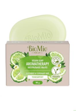 BIOMIO VEGAN-SOAP мыло натуральное бергамот и зеленый чай 90г