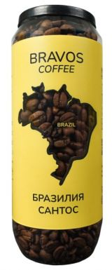 BRAVOS кофе бразилия сантос зерно 200г