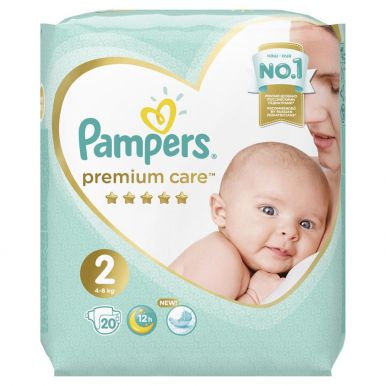 PAMPERS Подгузники Premium Care Mini (4-8 кг) Упаковка, 20 шт