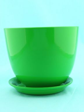 Милан Глянец горшок керамический, цвет: зеленый, средний d=18 см, h=18 см, артикул: 503ГЛ-2