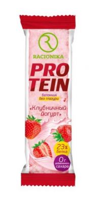 RACIONIKA батончик высокобелковый protein клубничный йогурт 45г/12