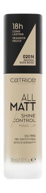 CATRICE основа тональная all matt shine control make up т.020