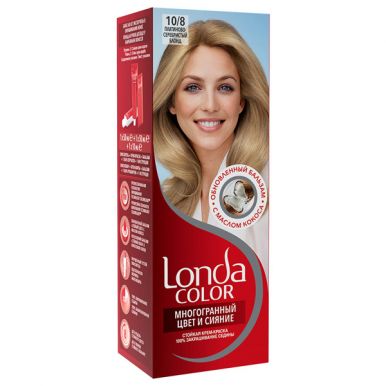 Londa Color стойкая крем-краска, тон для волос, тон 10/8 Платиново-серебристый блонд