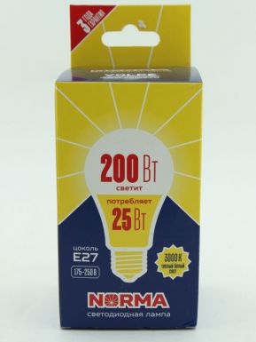 Лампа светодиодная Volpe Led-a70-25w000k/E27/Fr/Nr картон, теплый белый, матовый