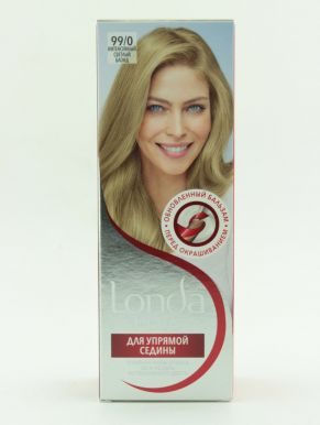 Londa Plus стойкая крем-краска, тон для волос, тон для упрямой седины 99/0 Интенсивный светлый блонд
