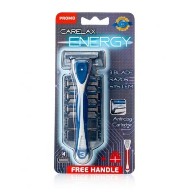 Carelax Energy Кассеты мужская 4 шт + ручка в подарок 1 шт