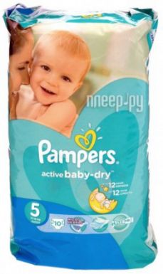 PAMPERS подгузники Active Baby-Dry 5 Junior (11-18 кг) Микро упаковка 10шт