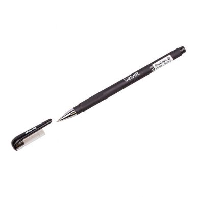 Ручка гелевая Berlingo Velvet, черная, 0,5 мм, прорезиненный корпус