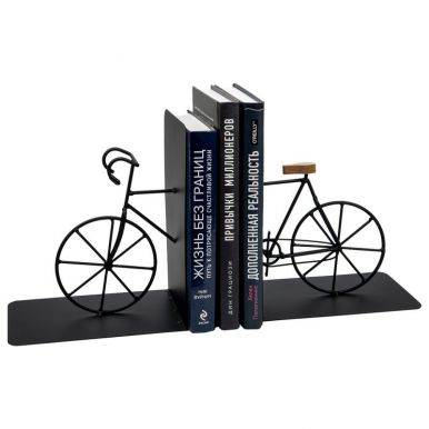 Подставка под книги дизайн велосипед цв.черный 37*12*20см Fancy38