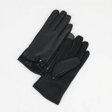 Перчатки жен безразмерные комбинированные д/сенсорных экранов цв.черный 3525904