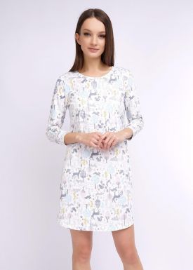 CLEVER платье женское LDR11-919/1у молочный-св.серый р.170-50/XL