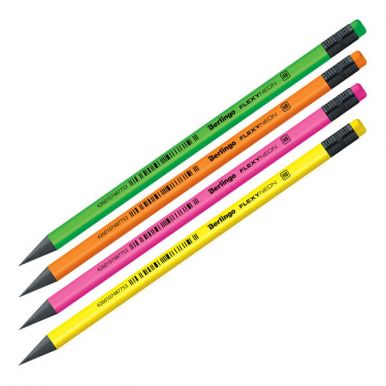 BERLINGO карандаш ч/г flexy neon hb с ластиком пластиковый