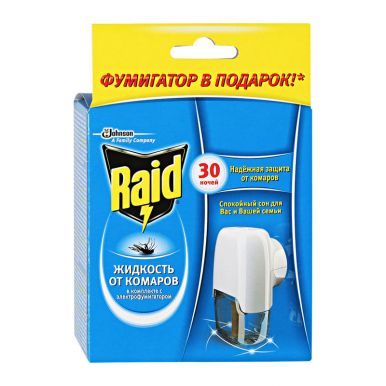 RAID Жидкость для фумигатора 30 ночей+ Рэйд фумигатор в ПОДАРОК