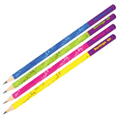 BERLINGO карандаш ч/г double color hb трехгранный