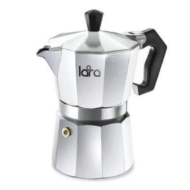 Кофеварка гейзерная Lara 300 мл, 6х50 мл, для молотого кофе, алюминиевый корпус, итальянский дизайн, артикул: LR06-72