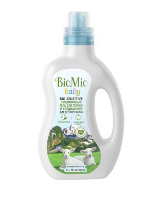 BioMio Baby Bio-Sensitive гель и кондиционер для стирки детского белья, 1 л
