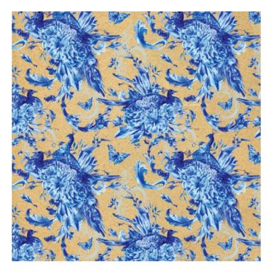 Бумага крафт Голубые Цветы, 100х70 см, немелованная, с декоративным рисунком, в рулоне, артикул: 44737