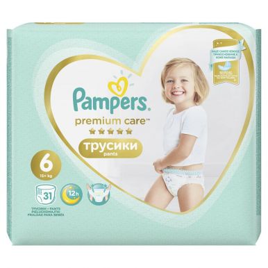 PAMPERS Подгузники-трусики Premium Care Pants для мальч и девочек Extra Large, 15+ кг, 31 шт
