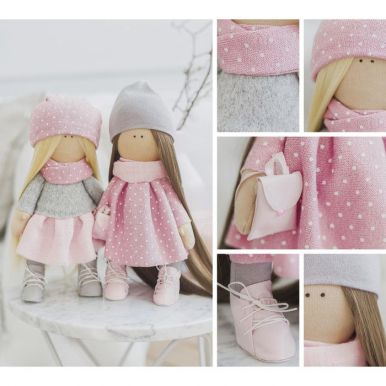 Интерьерные куклы Подружки Вики и Ники набор для шитья, 18 * 22.5 * 4.5 см 3548689
