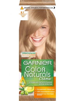 Garnier стойкая питательная крем-краска для волос Color Naturals, тон 8.1, Песчаный берег, 110 мл