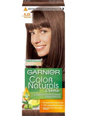Garnier стойкая питательная крем-краска для волос Color Naturals, тон 6.25, Шоколад, 110 мл