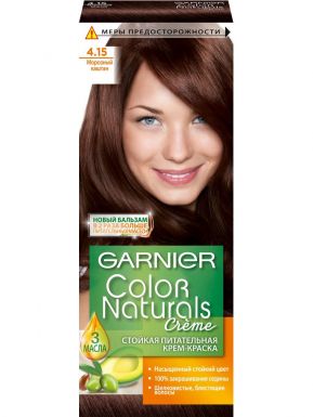 Garnier стойкая питательная крем-краска для волос Color Naturals, тон 4.15, цвет: морозный каштан, 110 мл