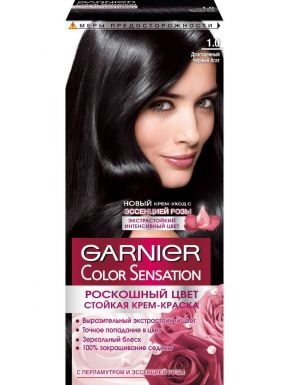 Garnier Color Sensation крем-краска, тон 1.0, Драгоценный Черный агат, 110 мл